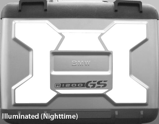 RK-11X BMW Motorcycle Reflective Kit: -- -- Fits the "X" embossed into the lids of the R1200GS (2005-2012) saddlebags