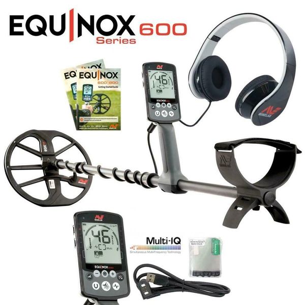 Minelab EQUINOX 600 Multi-IQ Underwater Metal Detector & EQX 11" DD Smart Coil