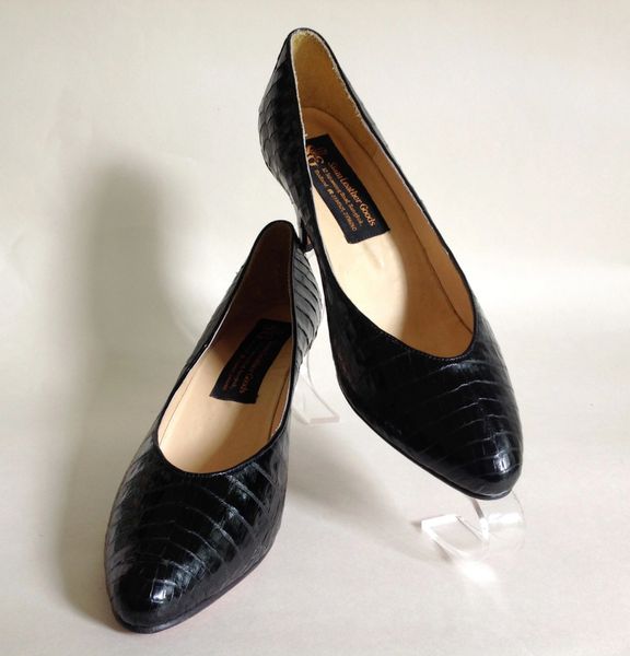 SIAM LEATHER GOODS Vintage 1980s 2.75" Mid Heel Court Shoe UK 4.5 US 6.5