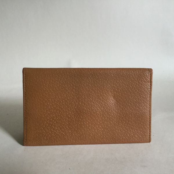 Vintage 1950s Gentleman's pig Skin Leather Note & Stamp Wallet In Tan