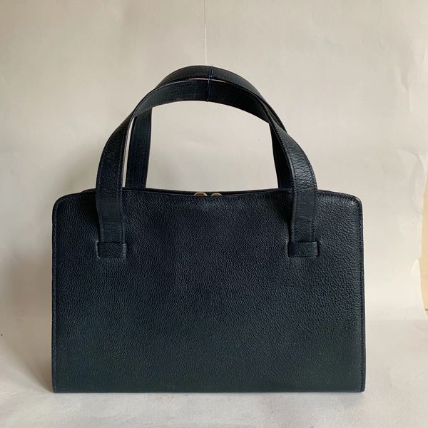 Gresham Vintage 1950s Blue Textured Faux Leather Handbag With Grey ...