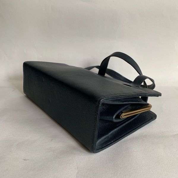 Gresham Vintage 1950s Blue Textured Faux Leather Handbag With Grey Moir ...