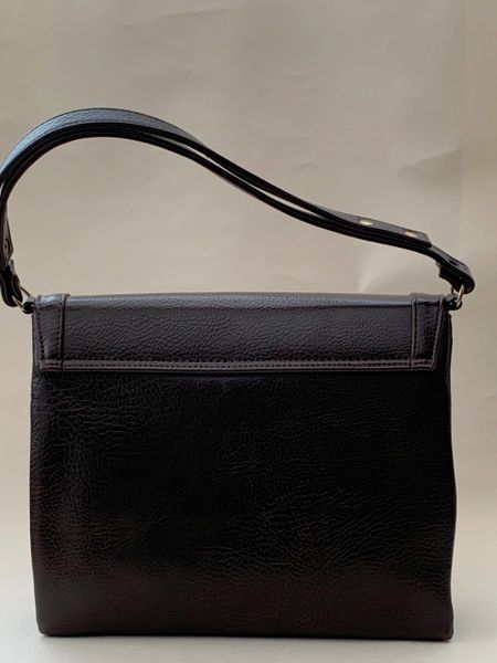 Chamelle Vintage 1970s Brown Faux Leather Handbag Shoulder Bag Fabric ...