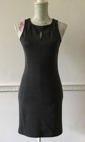 AX Paris Pull On Grey Marl Body Con Mini Dress Key Hole Detail Size 8