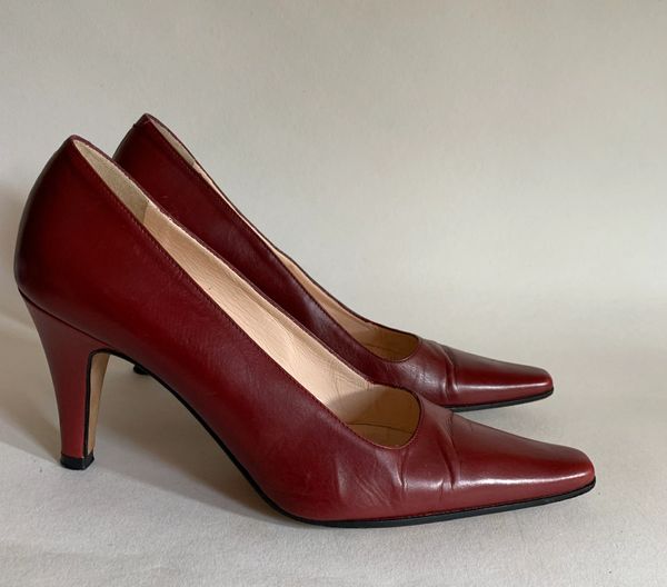 Hobbs Oxblood All Leather Work Formal Court Shoe 3.25” Slim Heel UK ...