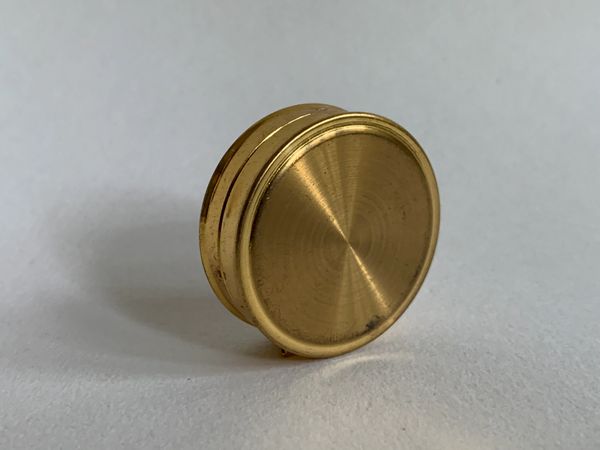 Vintage 1970s Gold Toned Small Pill Box Or Rouge Pot Compact With ...