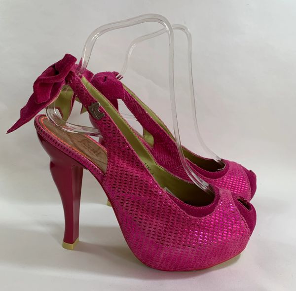 Cerise pink cheap slingback shoes