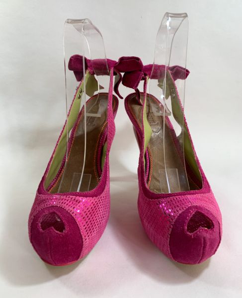 Cerise pink 2024 slingback shoes