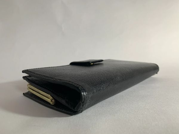 Black Textured Leather 1950s Vintage Coin Purse Wallet With Leather ...