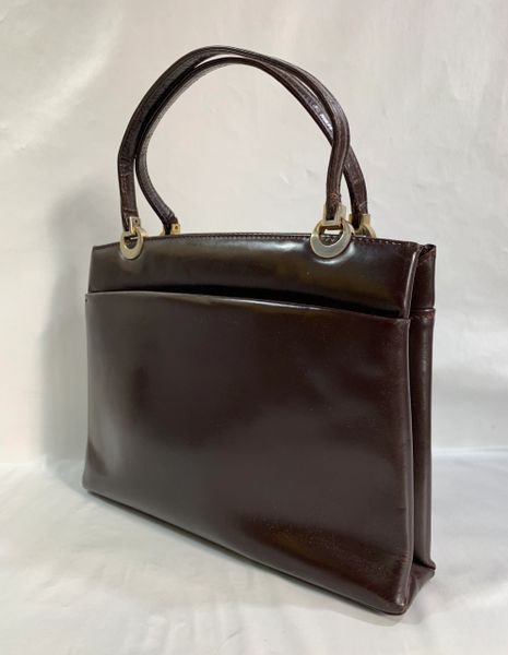 Vintage 1960s Brown Leather Handbag Chestnut Leather Lining Large ...