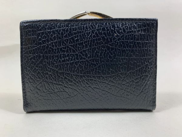 CHURCHILL Black Textured Leather 1960s Vintage Coin Purse Wallet With ...