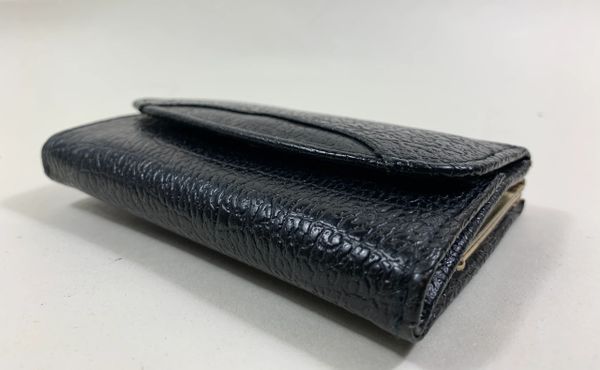 CHURCHILL Black Textured Leather 1960s Vintage Coin Purse Wallet With ...