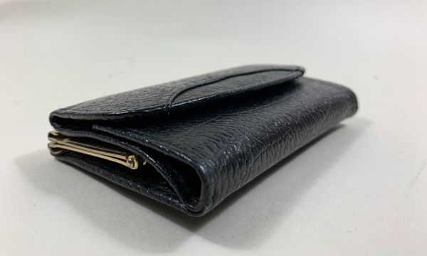 CHURCHILL Black Textured Leather 1960s Vintage Coin Purse Wallet With ...