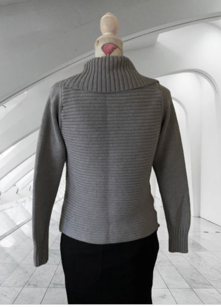 Marks & Spencer Grey Chunky Large Collar Wool Acrylic Knitted Jacket ...