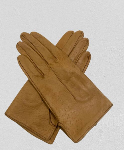 Vintage Gloves Vintage 1950s Chamois Soft Leather Fabric Lined Formal Evening Occasional Dress Gloves