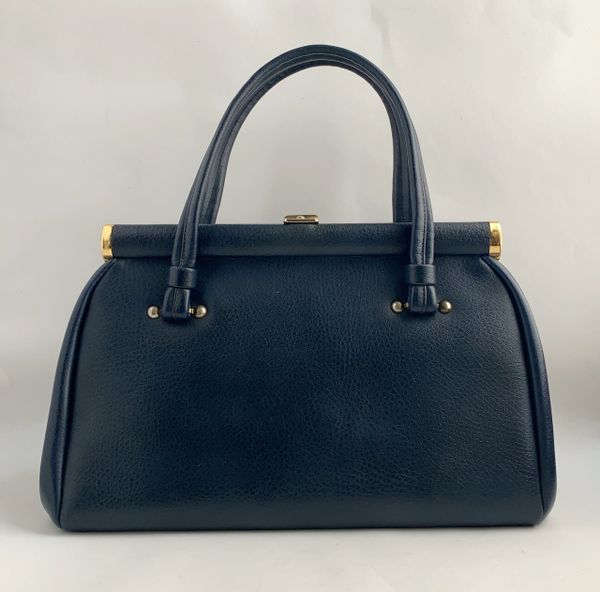 Freedex Large Dark Blue 1960s Vintage Handbag In Textured Faux Leather ...