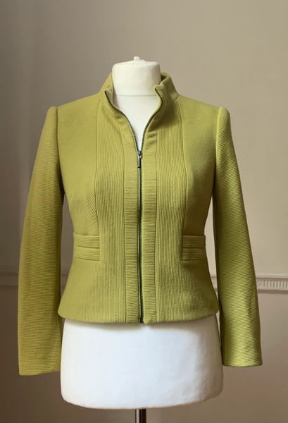 Marks And Spencer Petite Lime Green Zip Front Polyester Jacket UK 10.