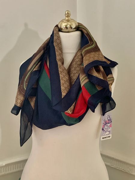 Nuweerir Multi Coloured 35 X 70 Inch Mulberry Silk Scarf With Rolled Hem Edge