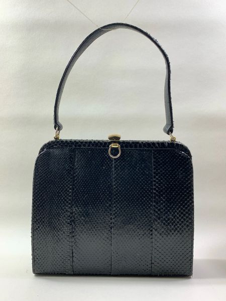 Unbranded, Bags, Vintage Black Patent Leather Handbag Purse Magnetic Snap  Closure Strap Or Clutch