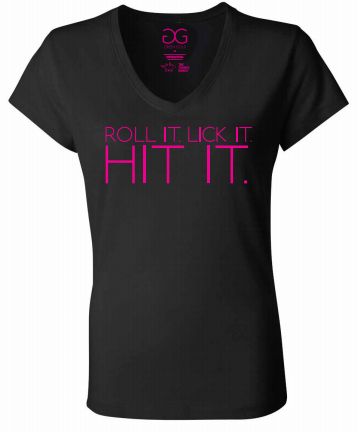 Women's Roll it Lick it Hit it T-shirt *Black