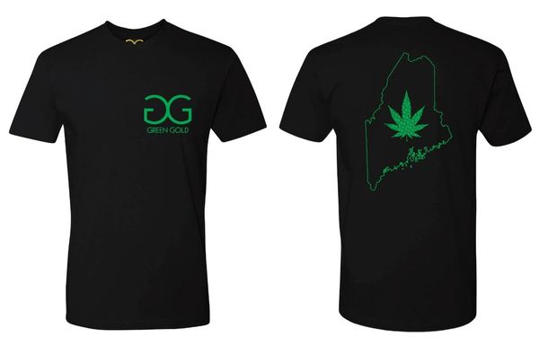 GG Green Gold Maine State T-shirt *Black