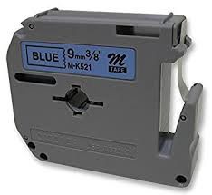 Brother MK521 Compatible RL-BR Black on Blue 9MMX8M Label Tape