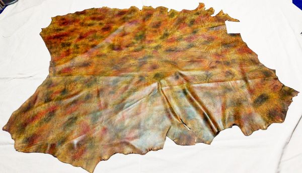 Multi-Color Leather Hide 3.0 oz -Cowhide 35.5 sq.ft with Branding