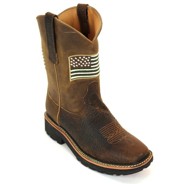 men's composite toe ripped flag western work boots
