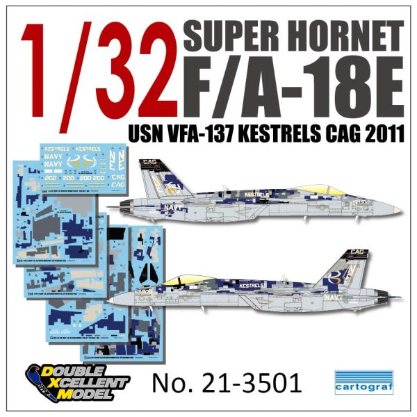 DXM Decal 21-3501 1/32 F/A-18E Super Hornet VFA-137 Kestrels CAG 2011