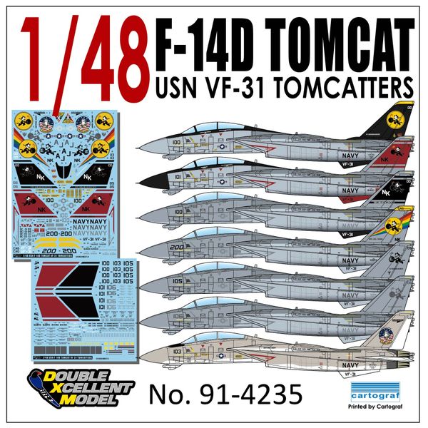 DXM decal 1/48 USN F-14A Tomcat VF-31 Tomcatters