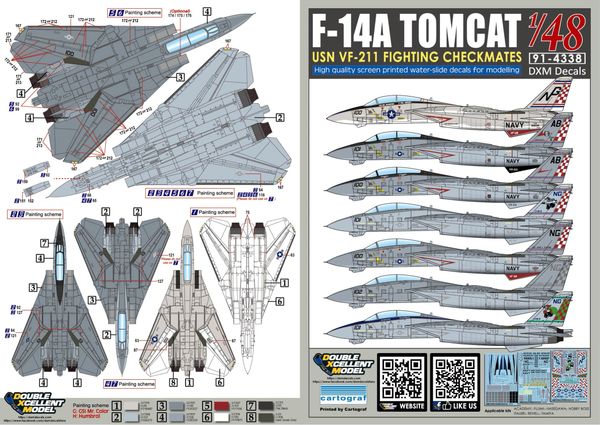 1 48 Usn F 14a Tomcat Vf 211 Fighting Checkmates