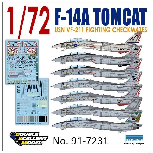 F-14A TOMCAT VF-211 FIGHTING CHECKMATES - CALIBRE WINGS CBW721417 1/72