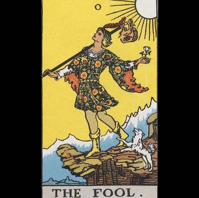 The Fool  Tarot Card Public Domain 'Pamela-A' deck of 1910 . A prince of the world starting out