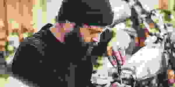 Man working on engine