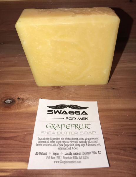 SWAGGA Grapefruit Shea Butter Soap (Bigger Bars!)  All Natural Organic  Vegan Handcrafted Soap with Essential Oils