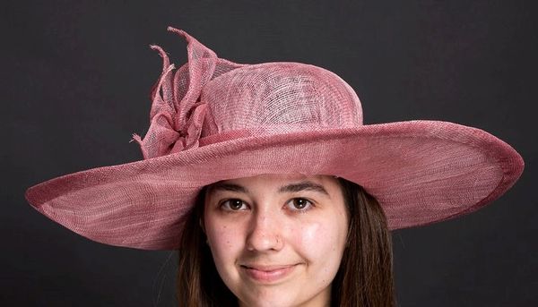 Mauve Sinamay Picture Hat for Derby, Church or Special Occasion