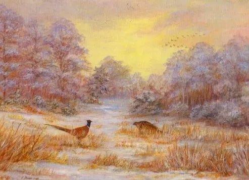 Pheasants_at_sunrise.webp