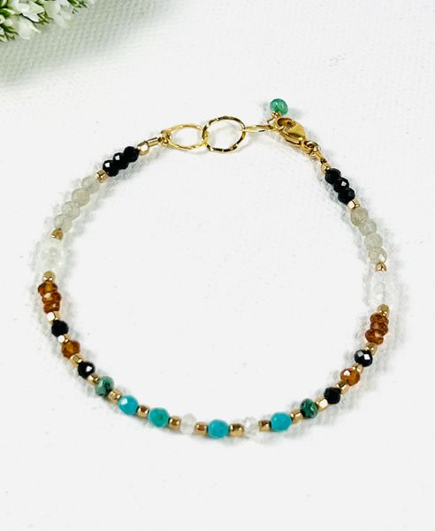 Multi Color Semi Precious Stone Bracelet