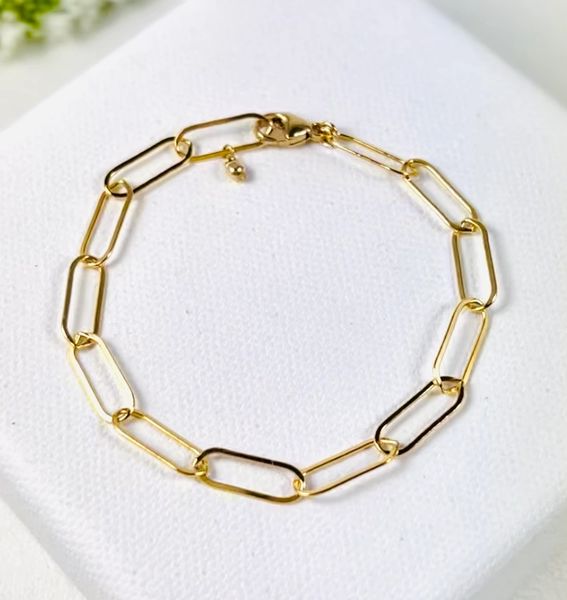 Gold Paperclip II Link Bracelet