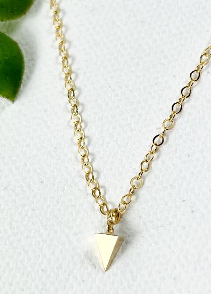 14K Gold Spike Necklace