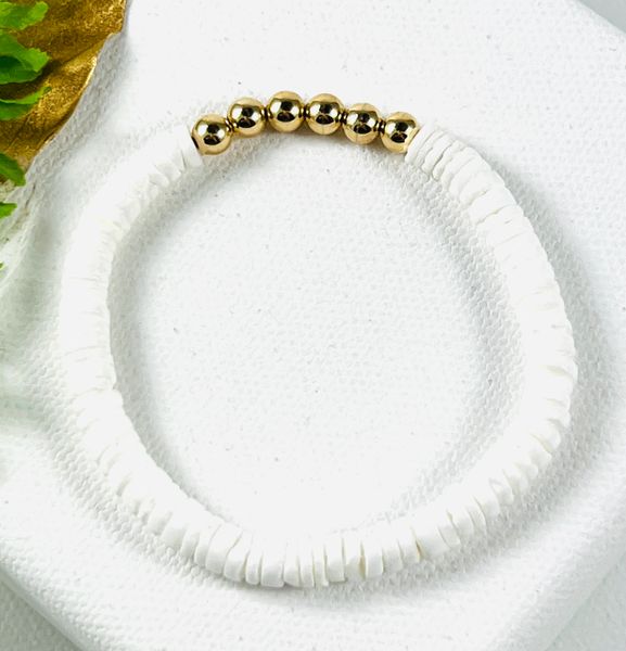 White Heishi Shell Bracelet