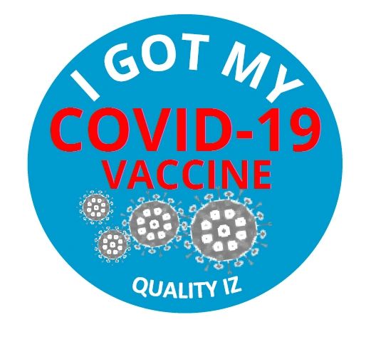 I Got My COVID-19 Vaccine, 1" Stickers (Blue; 200 Per Roll)