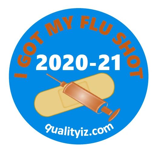I Got My Flu Shot 2020-21, 1" Stickers (Blue; 200 Per Roll)