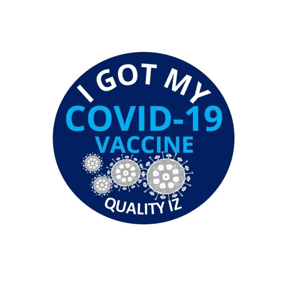 0.5", I Got My COVID-19 Vaccine, Stickers (Blue; 200 Per Roll)