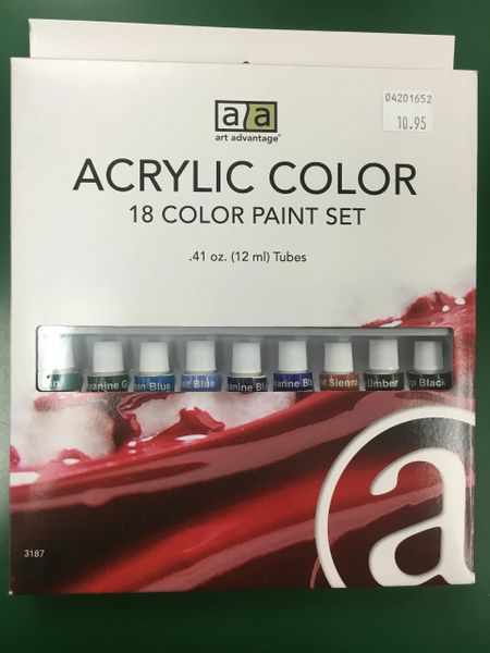 Acrylic Color Paint 18pc Set (ART3187)