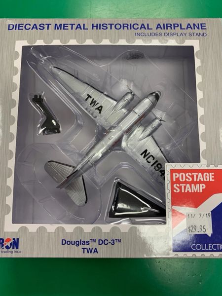 TWA Douglas DC-3 1/144 Die Cast Metal Historical Airplane