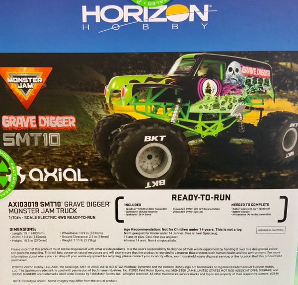 axial smt10 grave digger top speed