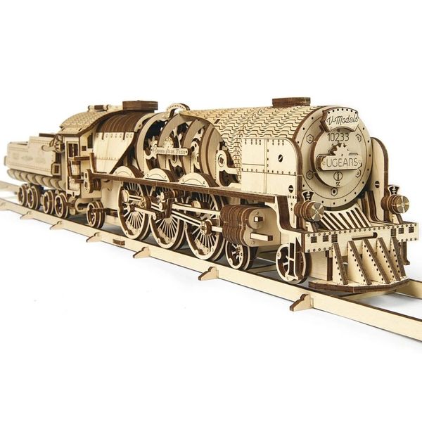 UGears Locomotive with Tender Wooden Model Kit