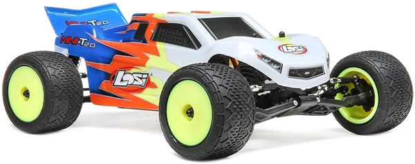 Mini-T 2.0 2WD 1/18 Stadium RC Truck Brushed Ready to Run Blue/White LOS01015T2