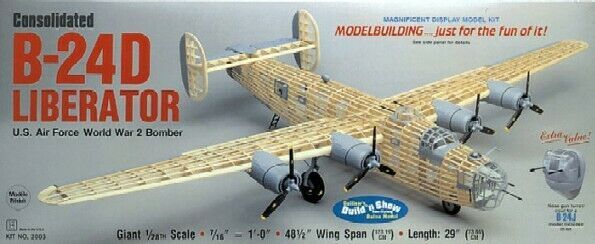 B-24D Liberator Consolidated Balsa Wood Model Airplane Kit 2003